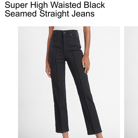 Express petite High waisted seamed straight jeans - Picture 2 of 3